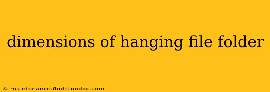 dimensions of hanging file folder