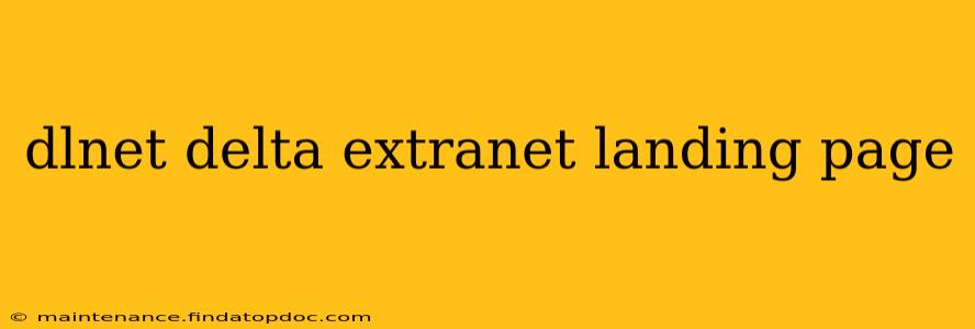 dlnet delta extranet landing page