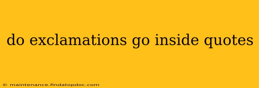 do exclamations go inside quotes