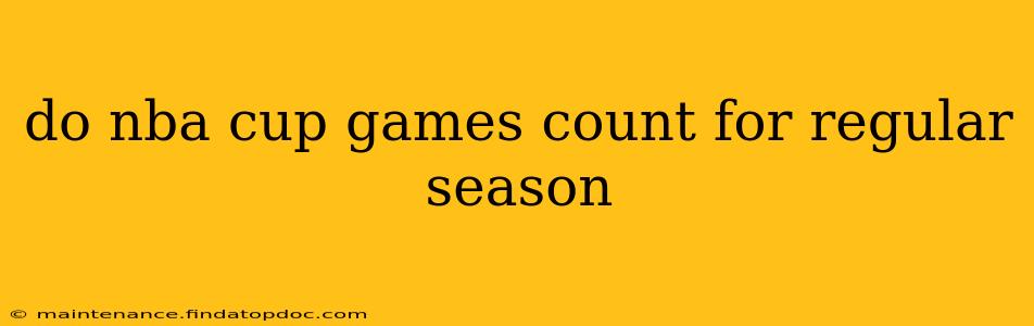 do nba cup games count for regular season