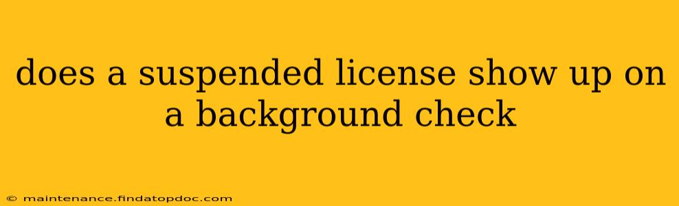 does a suspended license show up on a background check