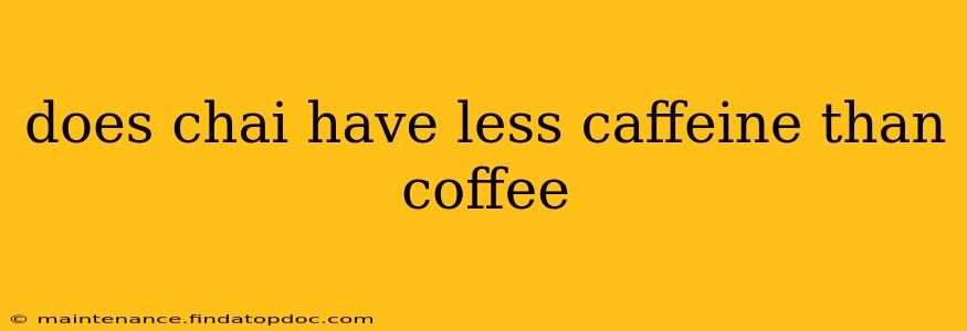 does chai have less caffeine than coffee