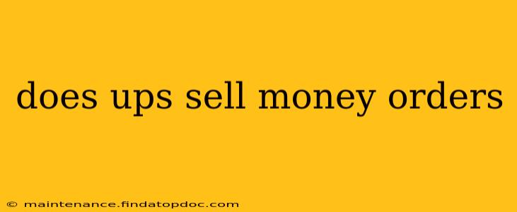 does ups sell money orders
