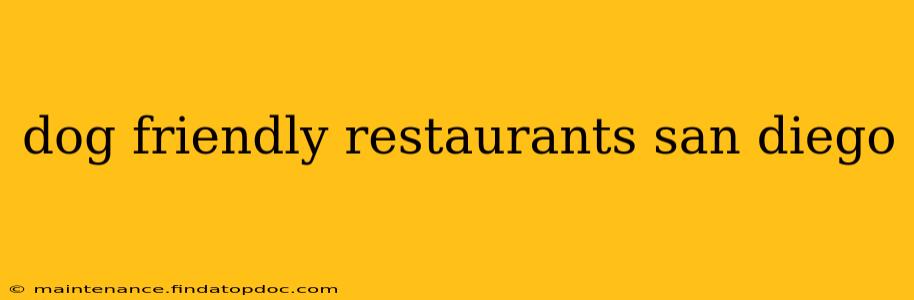 dog friendly restaurants san diego
