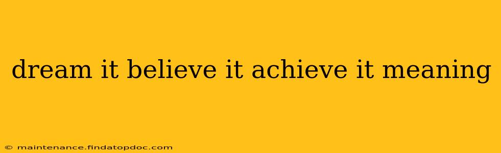dream it believe it achieve it meaning