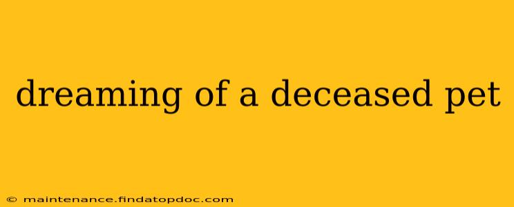 dreaming of a deceased pet