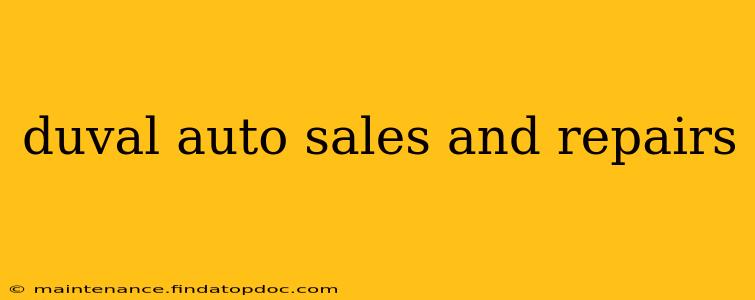 duval auto sales and repairs