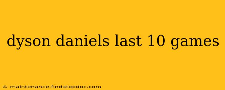 dyson daniels last 10 games