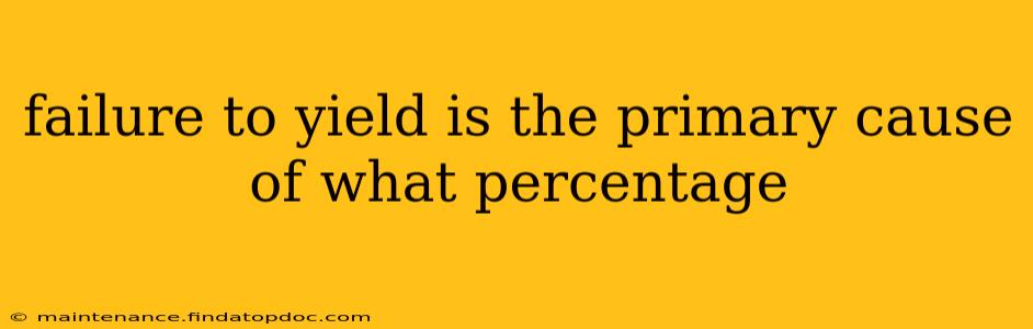 failure to yield is the primary cause of what percentage