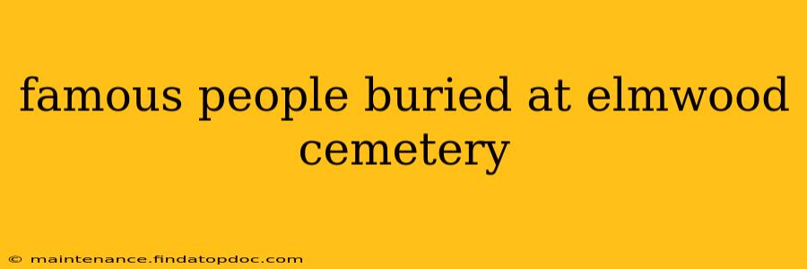 famous people buried at elmwood cemetery