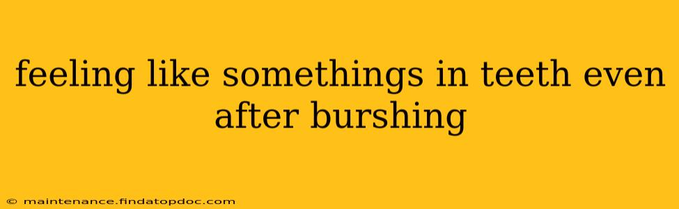 feeling like somethings in teeth even after burshing