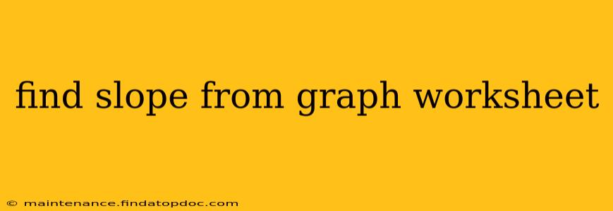 find slope from graph worksheet