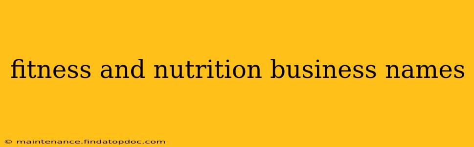 fitness and nutrition business names