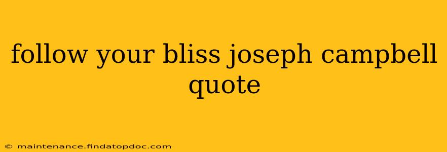 follow your bliss joseph campbell quote