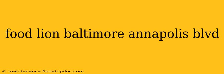 food lion baltimore annapolis blvd