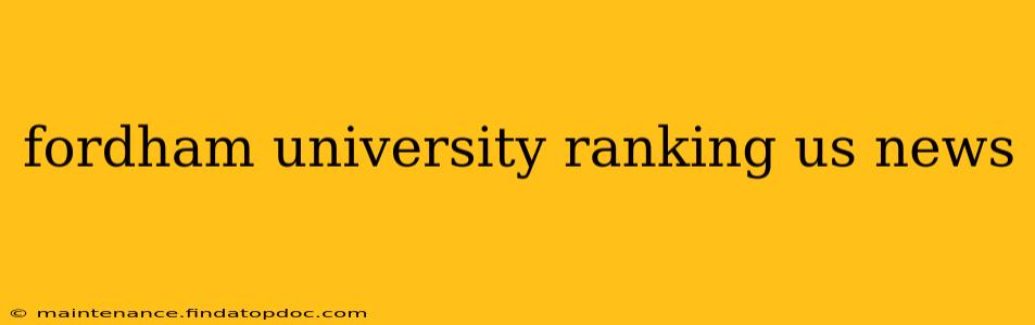 fordham university ranking us news