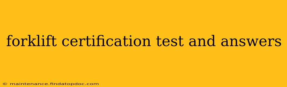 forklift certification test and answers