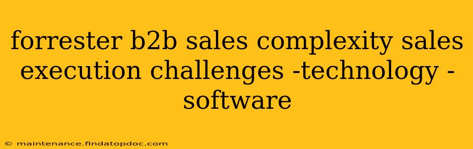 forrester b2b sales complexity sales execution challenges -technology -software