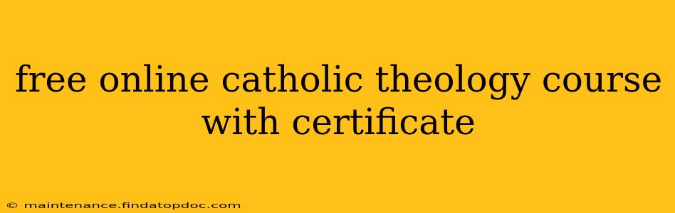 free online catholic theology course with certificate