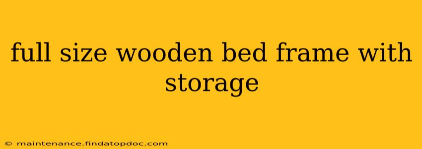 full size wooden bed frame with storage