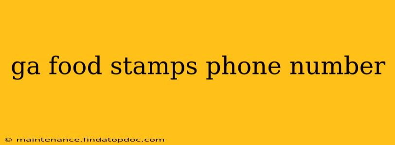 ga food stamps phone number