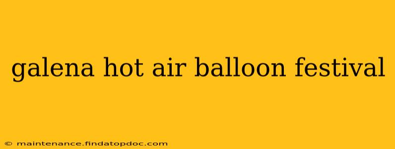 galena hot air balloon festival