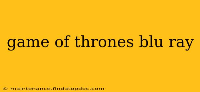 game of thrones blu ray