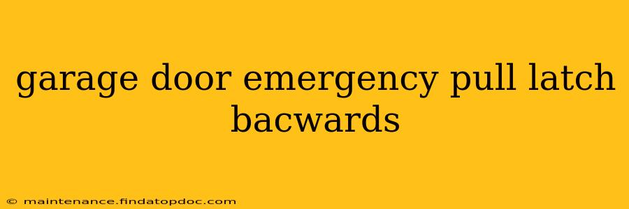 garage door emergency pull latch bacwards