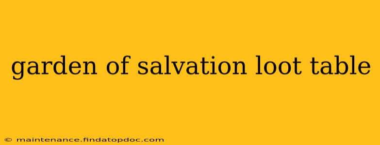 garden of salvation loot table