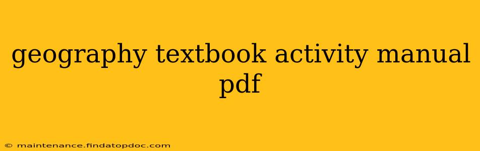 geography textbook activity manual pdf