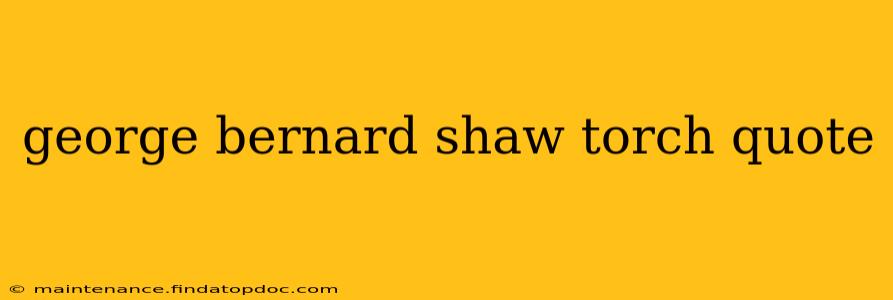 george bernard shaw torch quote