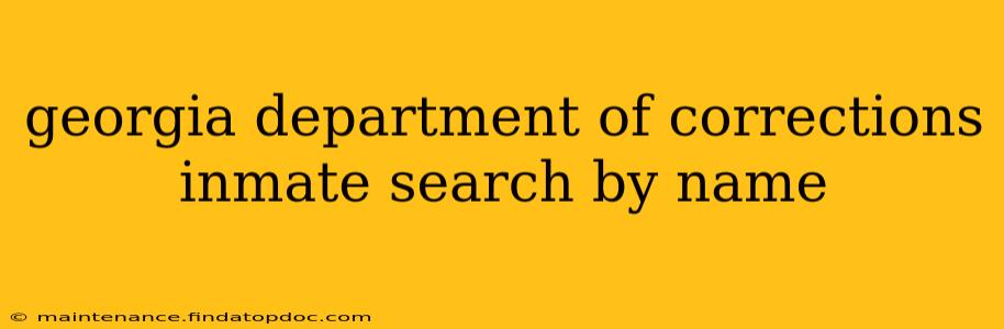 georgia department of corrections inmate search by name
