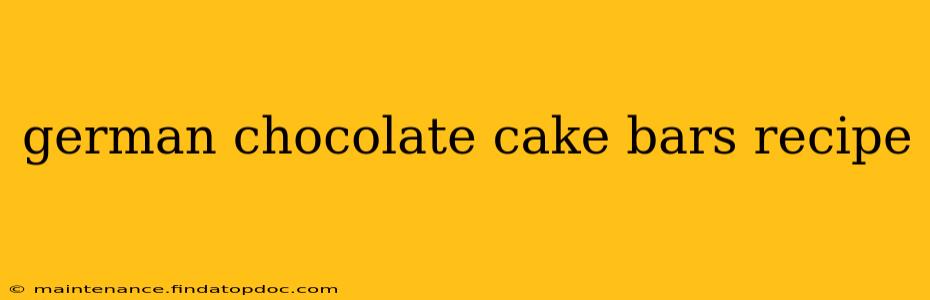german chocolate cake bars recipe