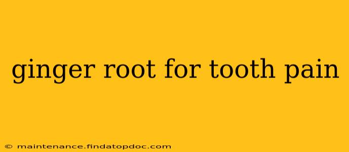 ginger root for tooth pain