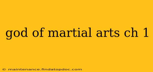 god of martial arts ch 1