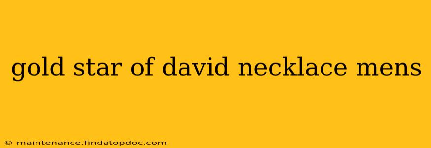 gold star of david necklace mens