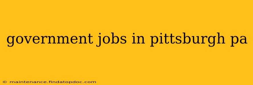 government jobs in pittsburgh pa