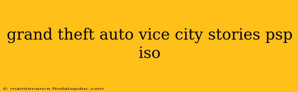 grand theft auto vice city stories psp iso