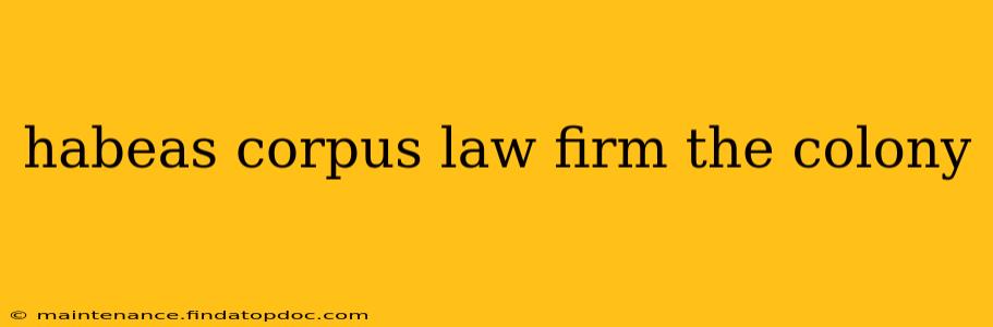 habeas corpus law firm the colony