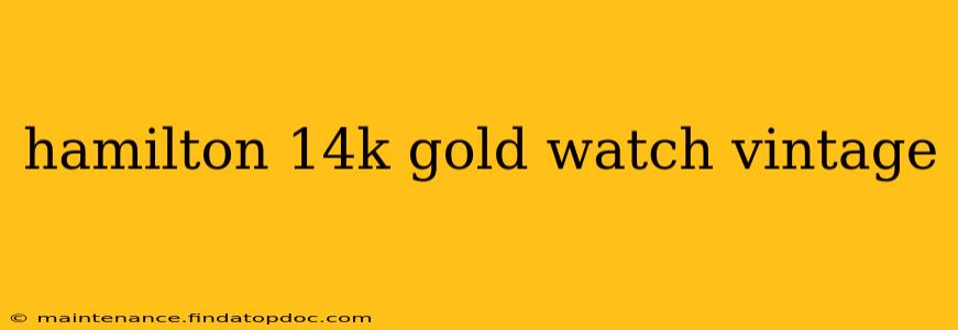 hamilton 14k gold watch vintage