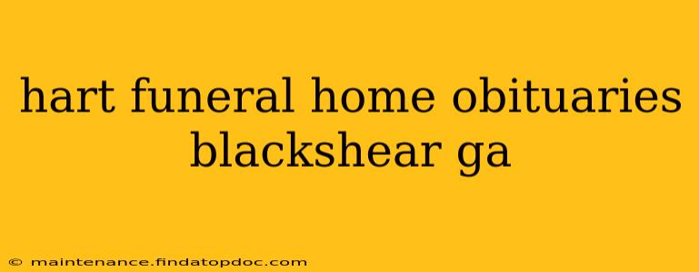 hart funeral home obituaries blackshear ga