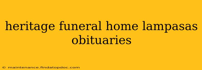 heritage funeral home lampasas obituaries