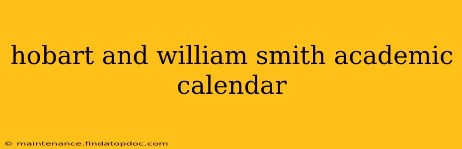 hobart and william smith academic calendar