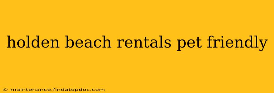 holden beach rentals pet friendly