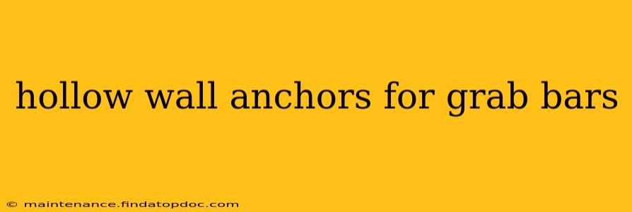 hollow wall anchors for grab bars