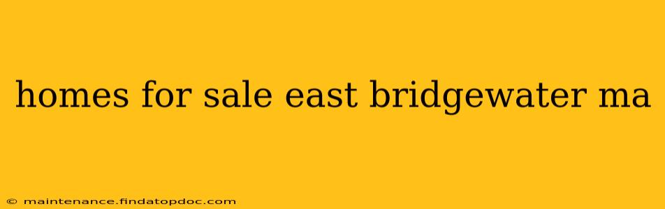 homes for sale east bridgewater ma