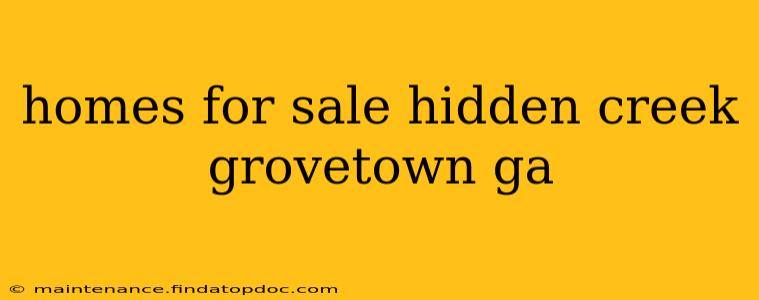 homes for sale hidden creek grovetown ga