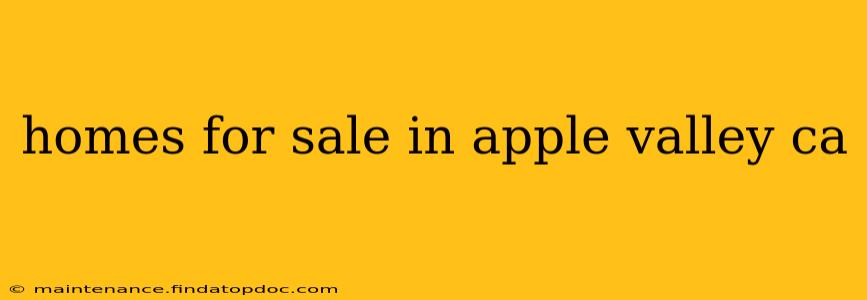 homes for sale in apple valley ca