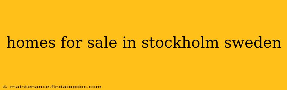 homes for sale in stockholm sweden