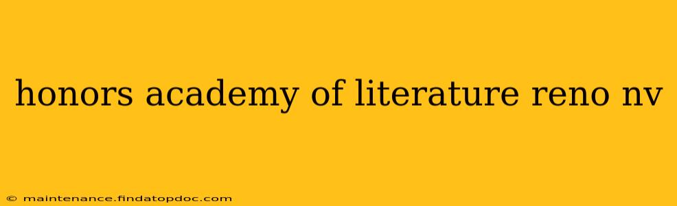 honors academy of literature reno nv